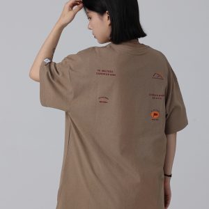 Men's Loose Round Neck Short-Sleeve T-Shirt with 'Sunset in the West' Outdoor Element Print - Casual Couple Top, Y2K Style