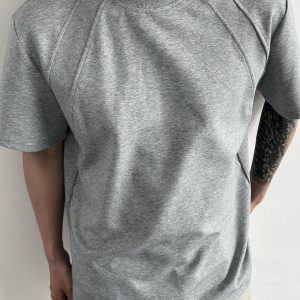 Men's Structured Short Sleeve T-Shirt in 300g Spandex Space Cotton, Wrinkle-Resistant Boxy Fit for Casual Y2K Style