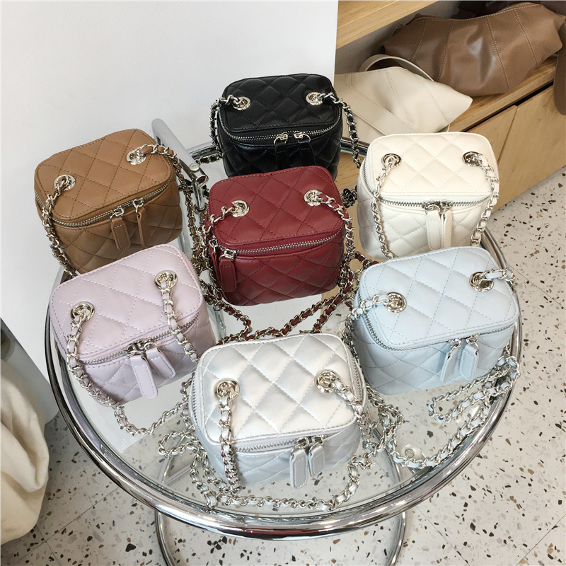 Mini Bag with Lipstick Box Design - 2022 Small Diamond Quilted Chain Strap in Chic Fashion Style
