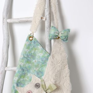 Mini Cute Chiffon Cat Underarm Bag - Spring Summer Green Daisy Crossbody Bag for Y2K Fashion Lovers