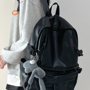 Minimalist Soft Cowhide Backpack for Men and Women, Large Capacity Laptop Bag, Lightweight School Backpack, Unisex Design