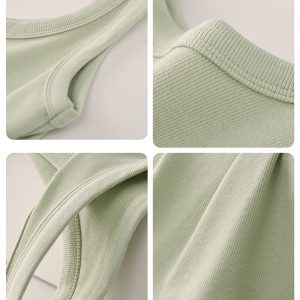 Mint Green Camisole Vest for Women - Small Cloud Rice Design, Unique Niche Outerwear, American Sweet and Spicy Style