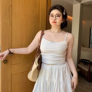 Multi-Version Floral Vest with Vintage Small V-Neck Plus-Size Top for Chubby Figures - Energetic Sweet Style