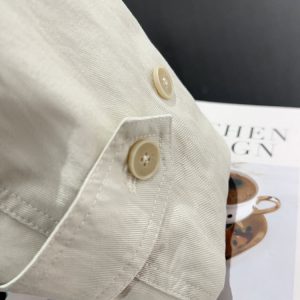 Off-White Short Trench Coat for Women - British Style, Spring 2025, Chic French Youthful Design for Autumn Fashion