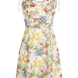 Petite Floral Camisole Dress - French-Style Summer Dress for Vacation 2025 - Trendy Women's Floral Mini Dress