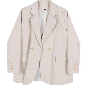 Petite Women's Coffee-Colored Blazer - 2025 Spring Casual Suit for Stylish Outfits - Perfect for Spring and Autumn Wear