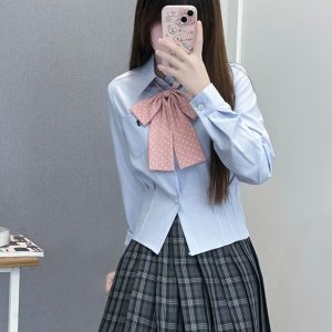 Plaid A-Line Pleated Skirt for Women - Summer College Style JK Uniform in Smoke Gray - Cute 90s Inspired Student Fashion