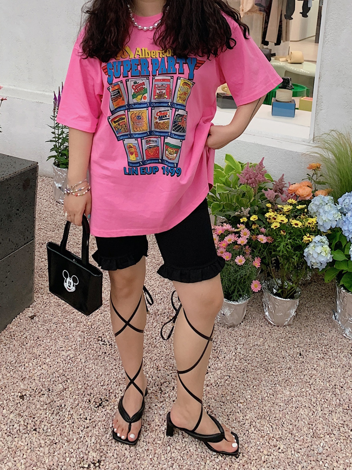 Plus Size American Vintage Printed T-Shirt for Women - Short Sleeve Loose Fit Summer 2025 Style