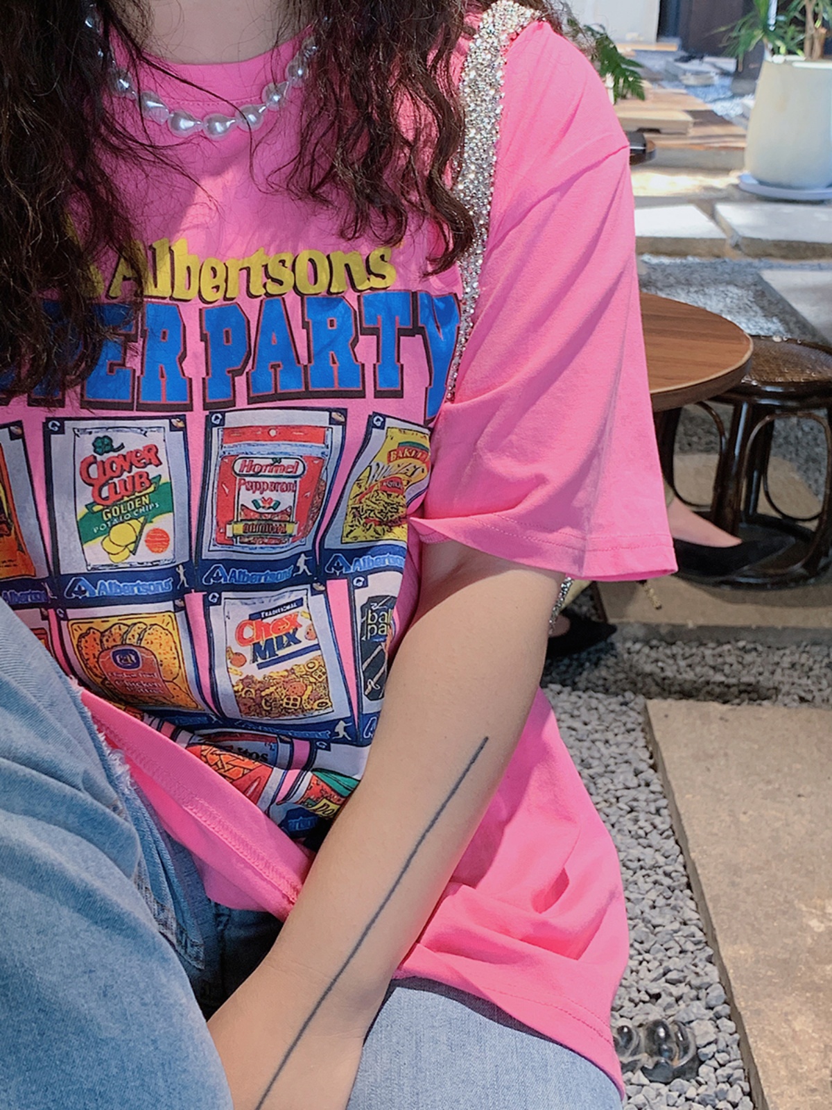 Plus Size American Vintage Printed T-Shirt for Women - Short Sleeve Loose Fit Summer 2025 Style
