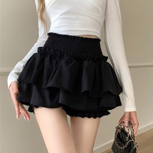 Plus Size High Waist Ballet Style Cake Half Skirt for Women - Sweet & Spicy Puff Skirt Pants, Slimming Anti-Exposure Summer Fashion