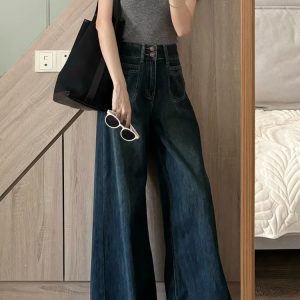 Plus Size High-Waisted Loose Wide-Leg Jeans for Curvy Women - Slimming Straight-Leg Style for Pear-Shaped Body - 2025 Trend