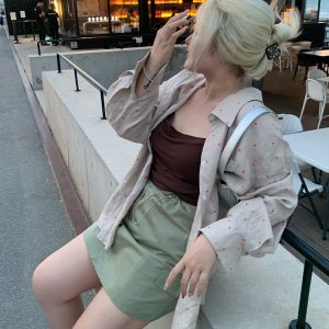 Plus Size Summer Sun Protection Jacket and Long Sleeve Polka Dot Shirt Two-Piece Set for Women - Comfortable and Stylish
