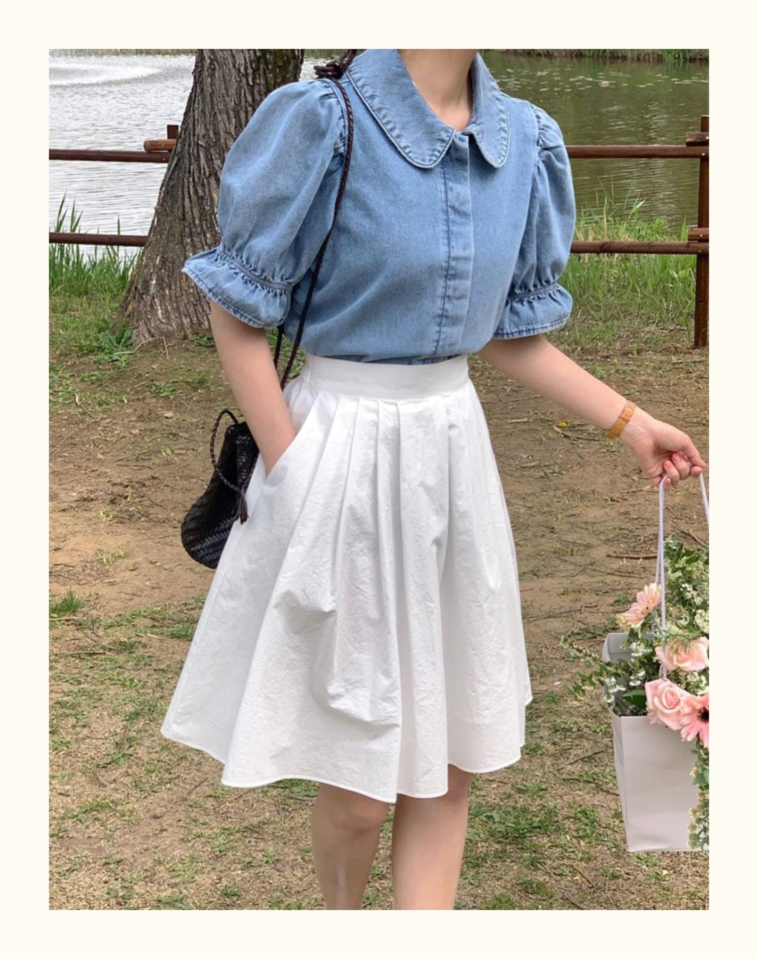 Plus-Size White High-Waisted A-Line Half Skirt for Pear-Shaped Women, Summer Mid-Length Style for Curvy Figures and Thick Thighs