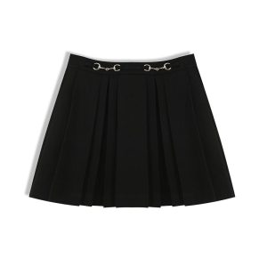 Plus-Size Women's High-Waisted Pleated A-Line Skirt, Flattering Half-Length Design for Spring/Summer 2024, Trendy Plus-Size Fashion