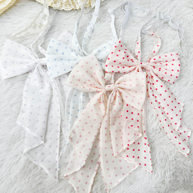Polka Dot Bow Tie Uniform Accessory - Adjustable Pudding Bear Inspired JK Style Bowknot for Cute Fashion Looks