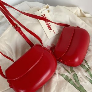 Red Vintage Saddle Handbag for Women - Minimalist Summer Crossbody Phone Bag - Small Shoulder Bag 2023