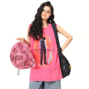 Retro American Sleeveless Vest for Summer - Trendy Street Style Shoulder Top in Wild A-Zi Design