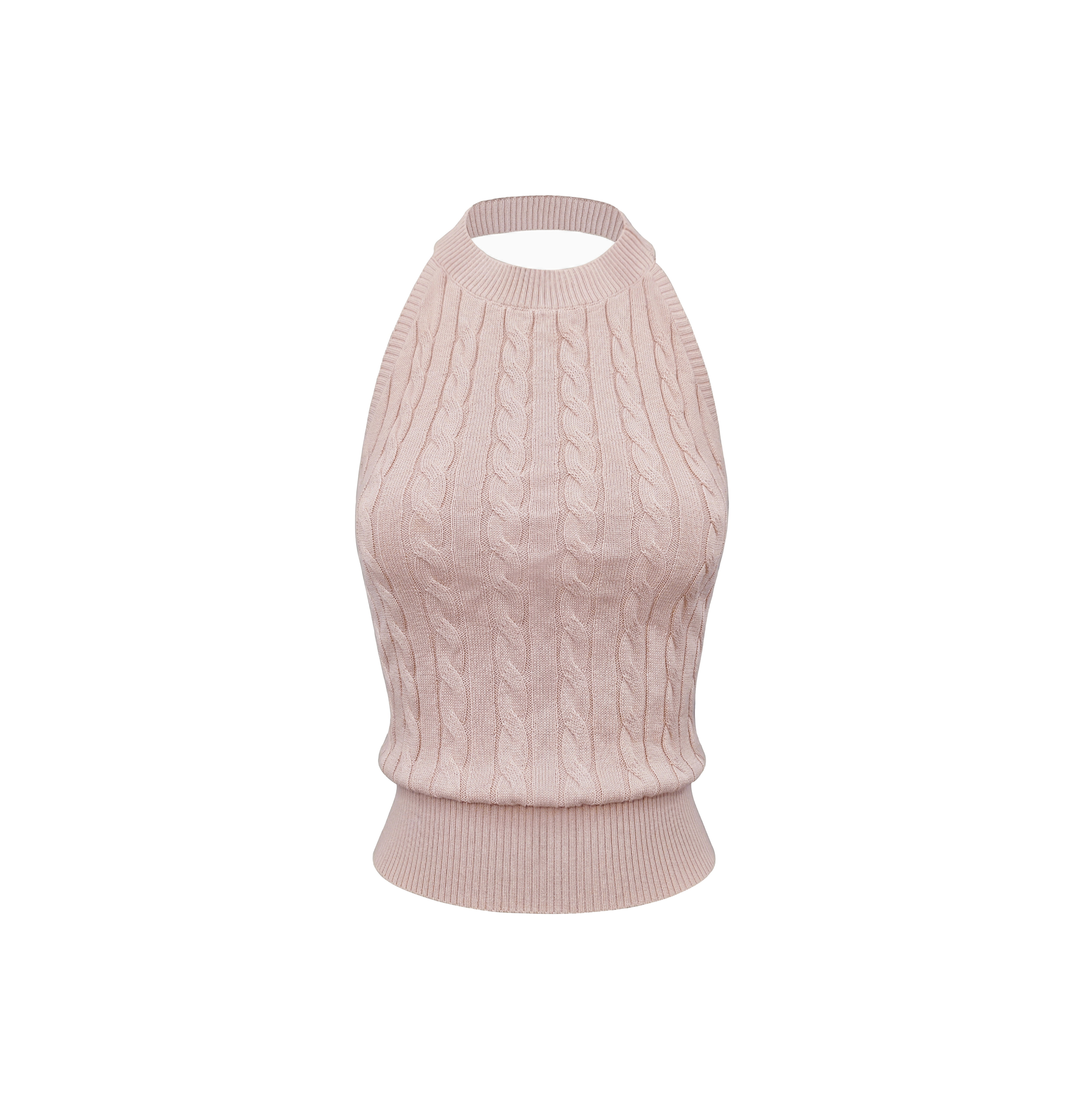 Retro Backless Twisted Knit Cropped Halter Top - Y2K Style, Perfect for Summer Outings and Festivals