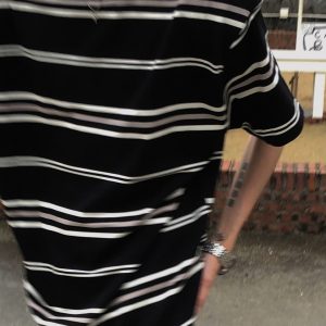 Retro Black and White Striped Short Sleeve Cotton T-Shirt for Men and Women - Oversized College Style Summer Top
