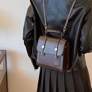 Retro British Style Women's Backpack - Trendy 2025 Multifunctional Student Tote Travel Bag
