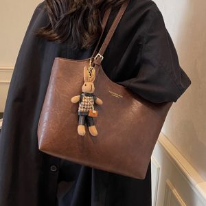 Retro Casual Shoulder Bag for Women - Large Capacity Tote, Versatile Spring 2025 Design, Perfect for Commuting and Everyday Use