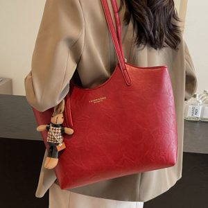 Retro Casual Shoulder Bag for Women - Large Capacity Tote, Versatile Spring 2025 Design, Perfect for Commuting and Everyday Use