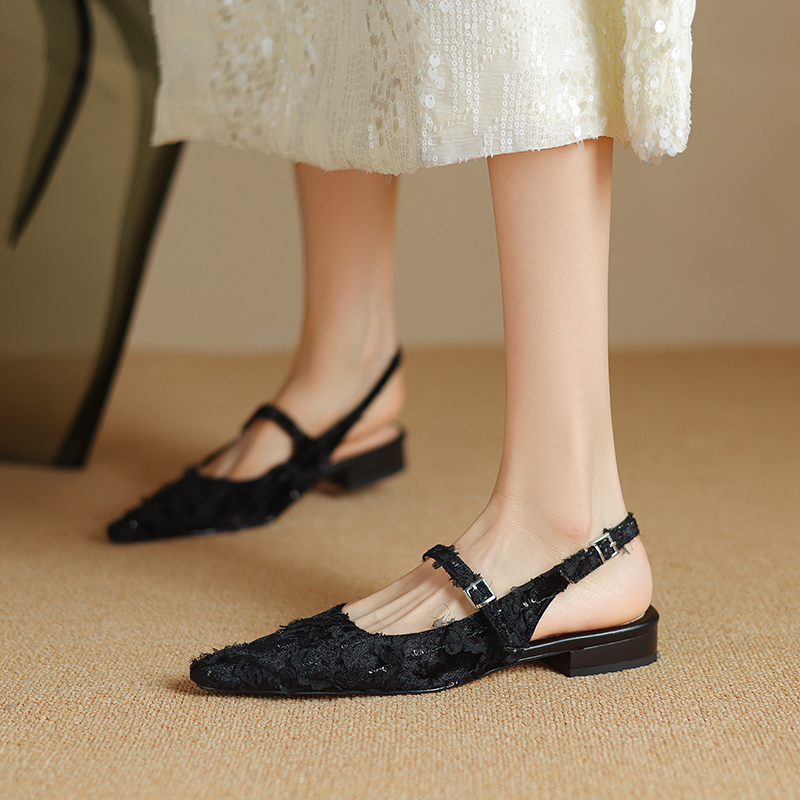 Retro Chinese Style Pointed Backless Flat Sandals for Women - Vintage Corso Venezia Inspired Footwear