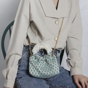 Retro Green Mini Round Handbag for Women - Cute Textured Crossbody Phone Bag, Versatile Summer Accessory