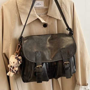 Retro Large-Capacity Crossbody Bag - Versatile Commuter Travel Shoulder Bag for Spring 2025