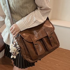 Retro Large-Capacity Crossbody Bag - Versatile Commuter Travel Shoulder Bag for Spring 2025