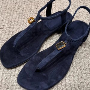 Retro Sheepskin Flat Sandals with Metal Buckle, One-Strap Toe Post Roman Beach Flip-Flops for Women - Versatile Summer Footwear
