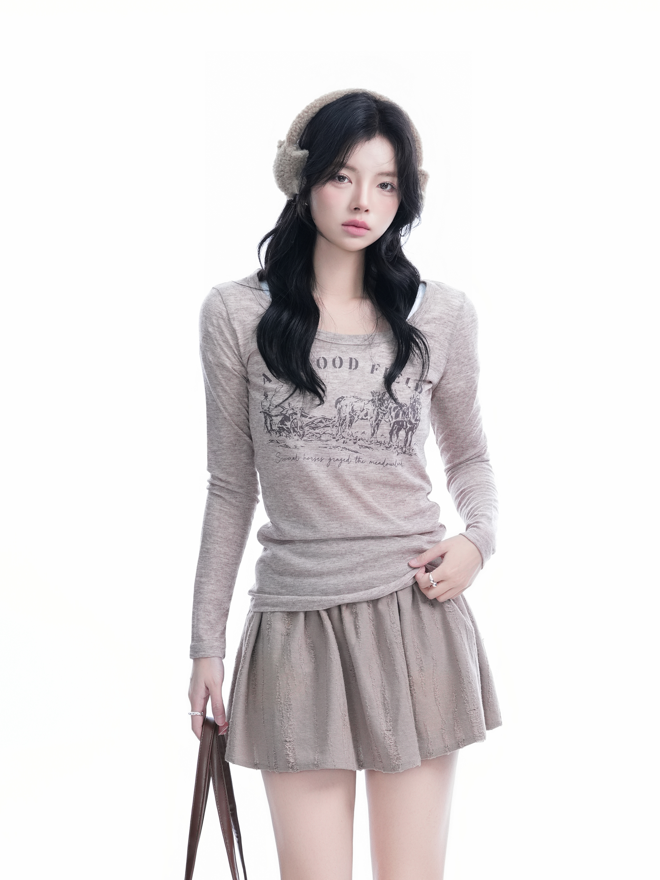 Sexy Slim-Fit Knitted Sweater for Women - American Style Round Neck Long Sleeve T-Shirt, Casual Chic Fashion, Perfect for Y2K Looks