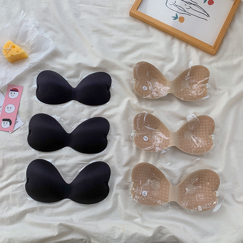 Silicone Invisible Bra for Small Breasts - Thickened Anti-Slip Stickers for Wedding Dresses, Seamless Backless Lingerie Support
