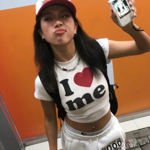Spicy Girl Letter Print Slim-Fit Round Neck Short Sleeve T-Shirt for Women - American Style Summer Essential
