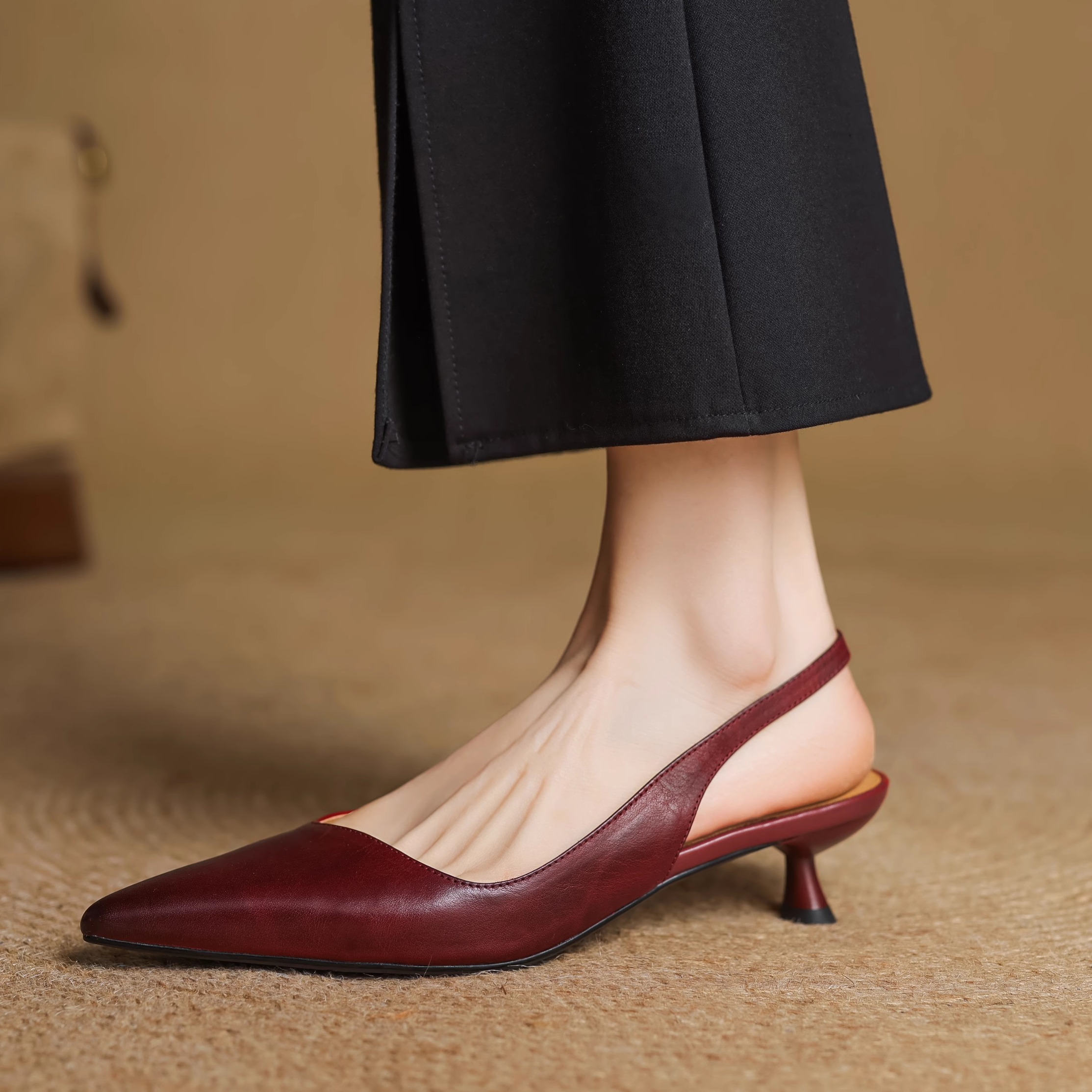 Spring Kitten Heel Closed-Toe Sandals for Women - Sexy Office Commuting Style