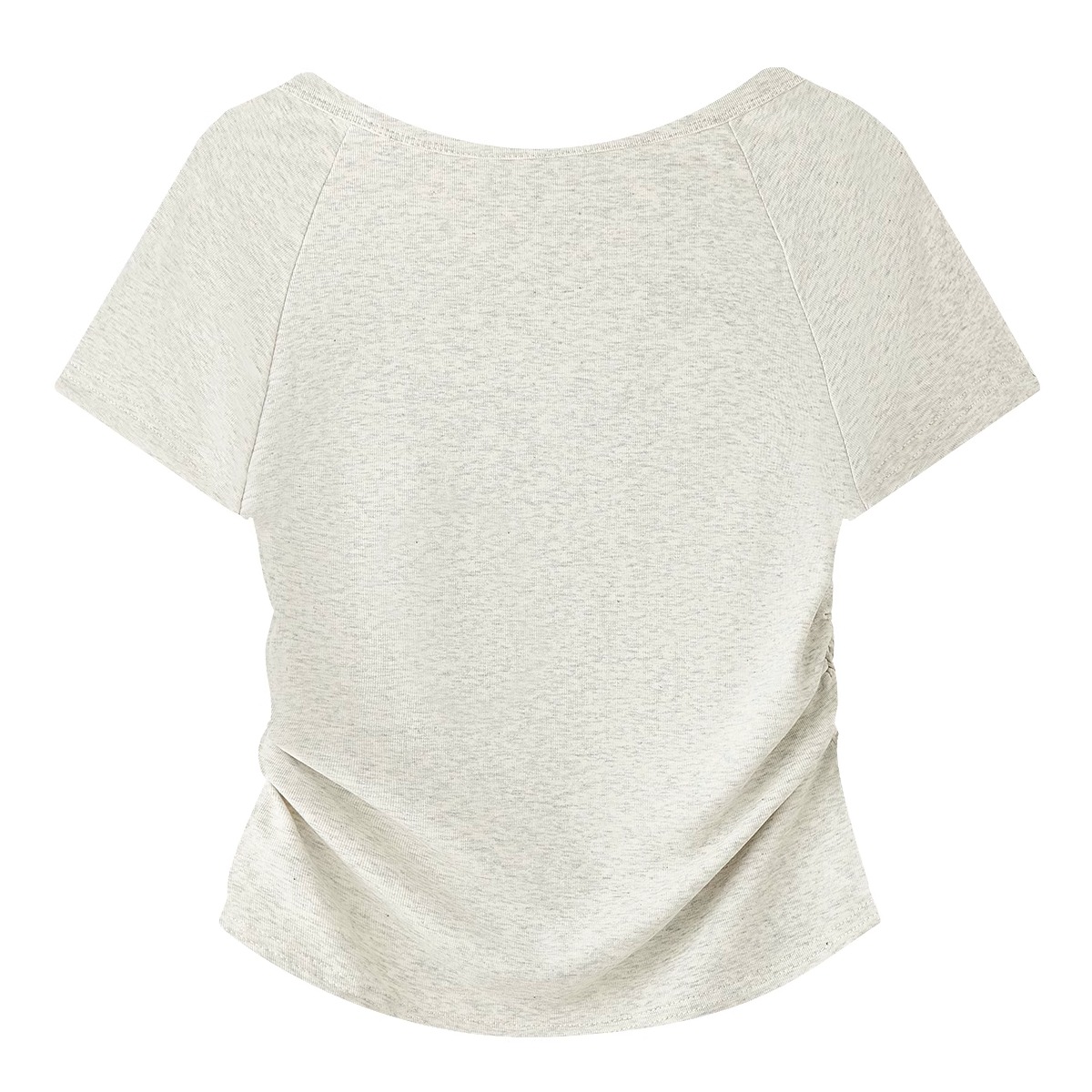 Square Neck Tie-Dye Short Sleeve T-Shirt - Elegant Women's Fitted Cotton Top for Effortless 90s Style