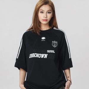 Striped Short Sleeve T-Shirt for Women - Casual American Sports Style, Loose Fit Summer Top for Couples
