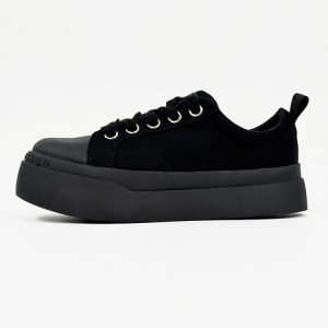 Summer Black Knight Sneakers for Men and Women - Thick-Soled Platform Canvas Shoes, Height-Increasing American Style Couples Sneakers