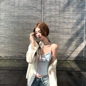 Summer Color Block Sleeveless Vest for Women - Modal Hot Girl Style Top