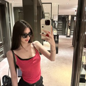 Summer Dopamine Camisole for Women - Versatile Layering Top, Slimming Base Shirt, Perfect for 90s and Y2K Styles