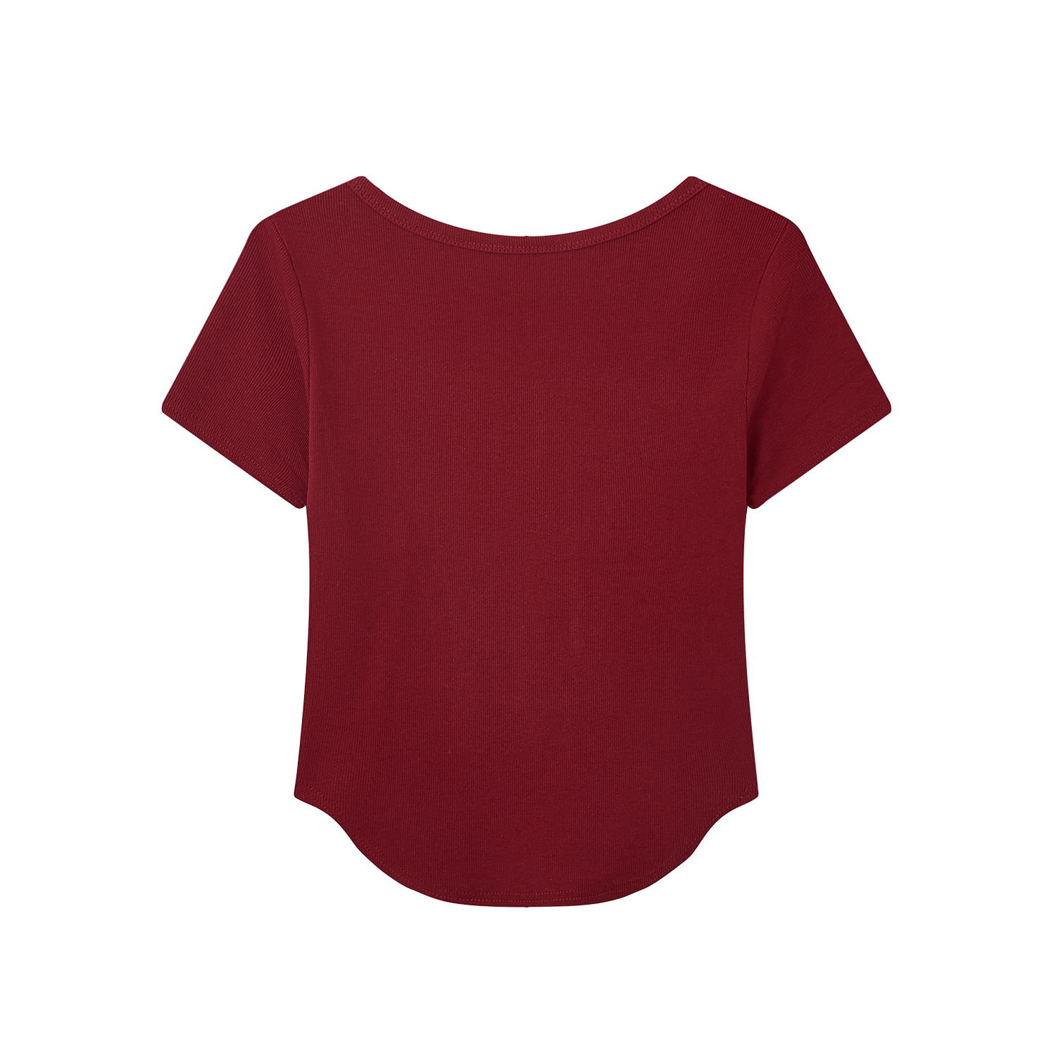 Summer Slim Fit Red Short-Sleeved T-Shirt for Women, Stylish Elegant Shoulder Top, Casual Everyday Wear