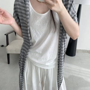 Sun Grapefruit Relaxed Basic Tank Top - Versatile Casual Wear for Outdoor Comfort, Perfect for Lazy Days and Everyday Style