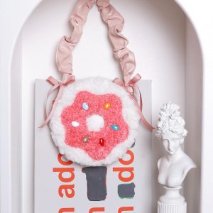 Sweet Donut Small Round Crossbody Bag for Girls - Cute Trendy Phone Bag in Lolita Style