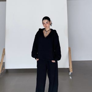Thick Fleece V-Neck Hoodie for Cold Weather - Super Warm Loose Fit - Cozy Lazy Style - Available in 3 Colors