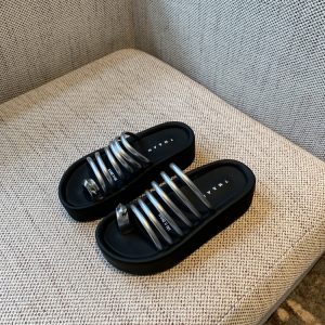 Thick-Soled Open-Toe Platform Sandals for Women - Summer 2025 Casual One-Strap Height-Increasing Slippers