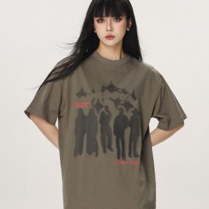 Trendy American Style Loose Short Sleeve T-Shirt for Men and Women - Summer Half Sleeve Design, Perfect for Casual Looks