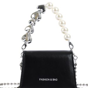 Trendy Mini Pearl Chain Crossbody Bag for Women - Stylish Versatile 2025 Summer Shoulder Small Square Bag