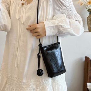 Trendy Silver Mini Handbag for Women - 2025 Summer Versatile Chain Shoulder Crossbody Phone Bag