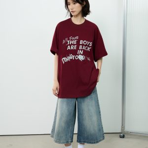 Trendy Unisex Short-Sleeve T-Shirt with Letter Print, Casual American Style Tee for Commuting, Perfect for 90s and Y2K Fashion Lovers