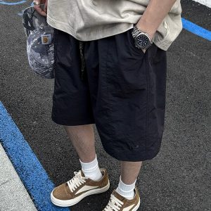 Unisex Japanese-Style Quick-Dry Cargo Shorts - Lightweight, Breathable, Casual 5-Point Summer Shorts for Outdoor Activities